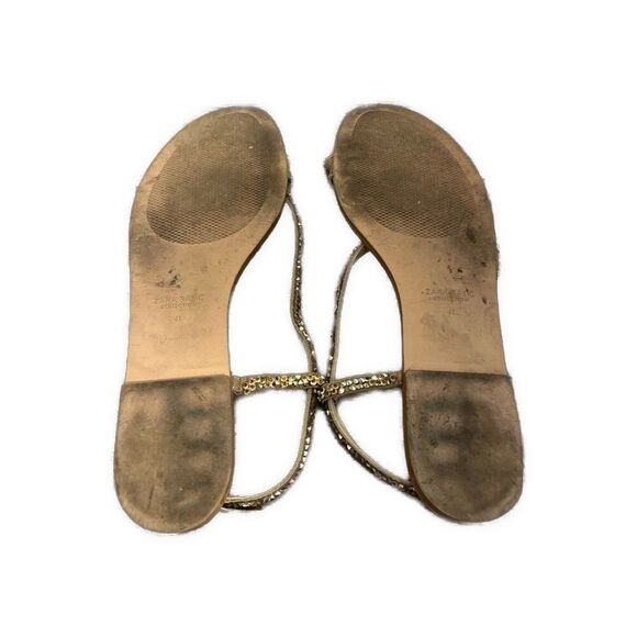 zara sandals 2604/101/111 Flat Crystal Beige Copper Silver Slingback 11 - Picture 3 of 6